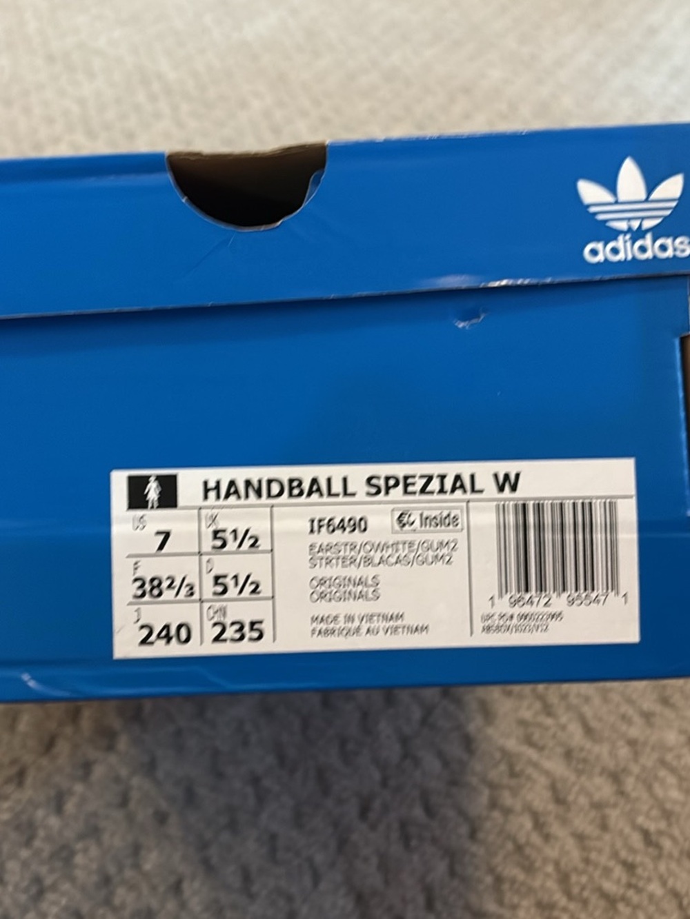 adidas Pink Suede Handball Sneakers with navy Stripes - Picture 6 of 6